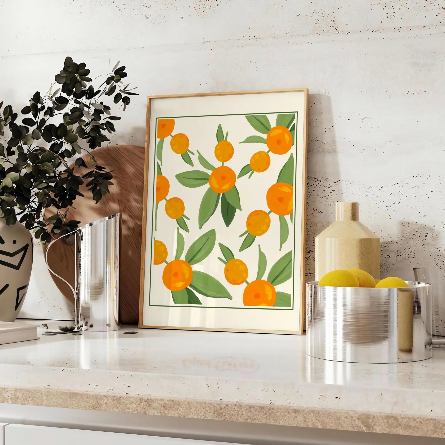 kitchen citrus poster vibrant green white hues stunning wall art fresh touch home decor gift lovers enthusiasts sizes A4 cm A0