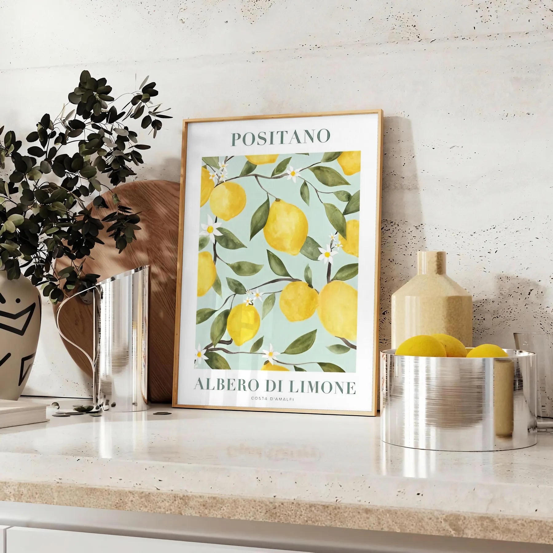 kitchen vibrant Albero di Limone poster stunning artwork lush greens sunny yellows perfect fresh lively atmosphere ideal gift art enthusiasts wall print available variety sizes A4 cm A0