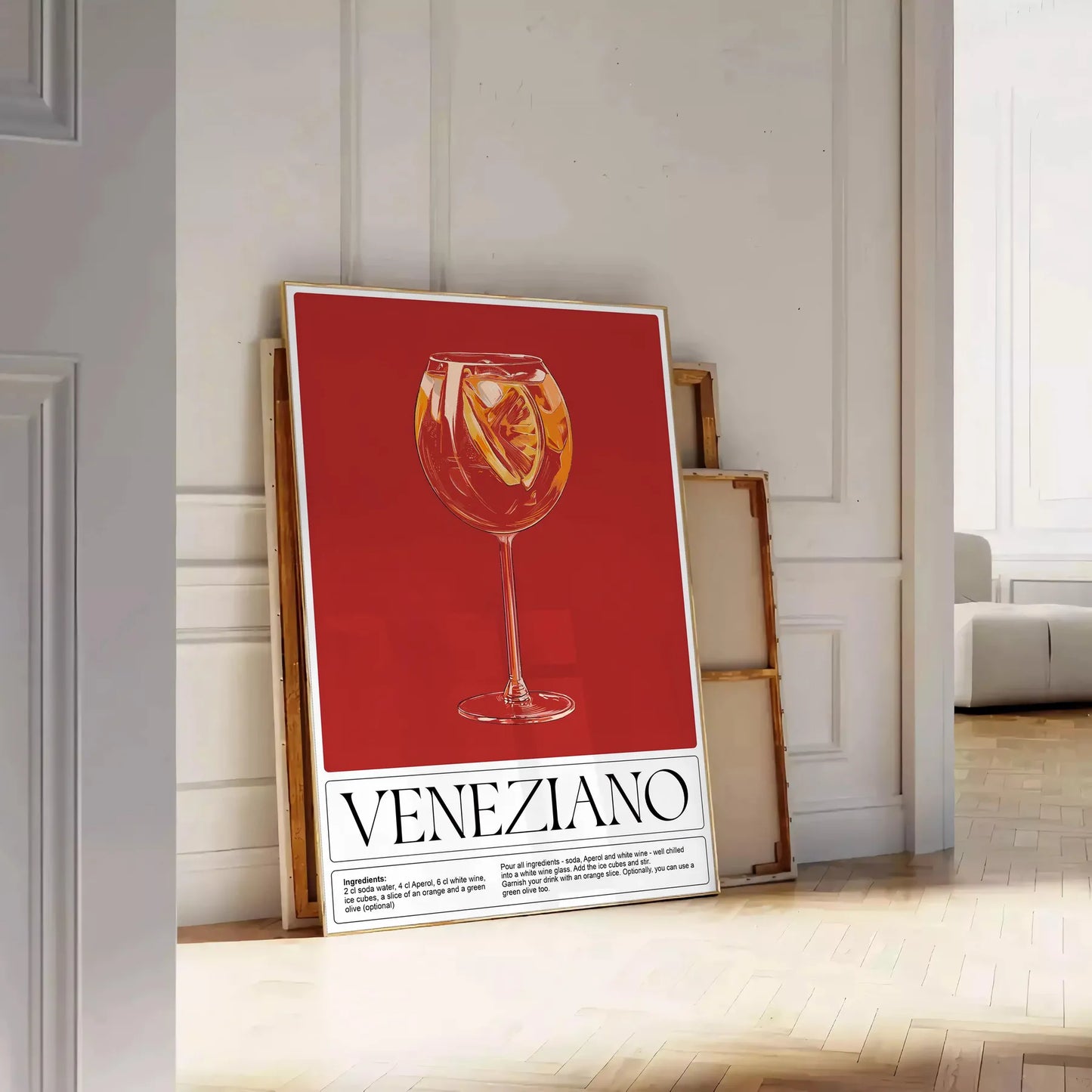 space Veneziano Cocktail poster striking black green palette wall art stylish print exceptional gift lovers various sizes A4 cm A0