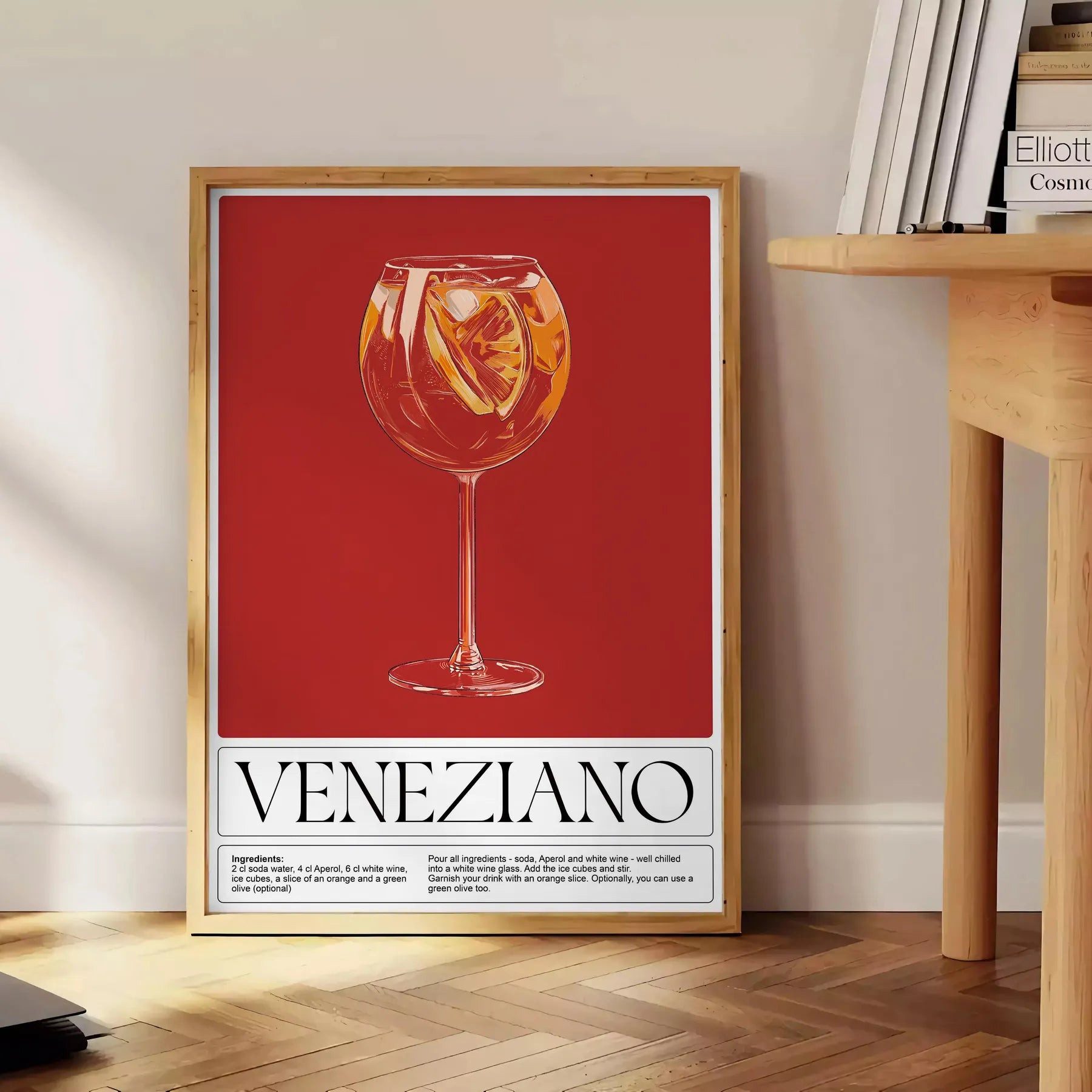 space Veneziano Cocktail poster striking black green palette wall art stylish print exceptional gift lovers various sizes A4 cm A0