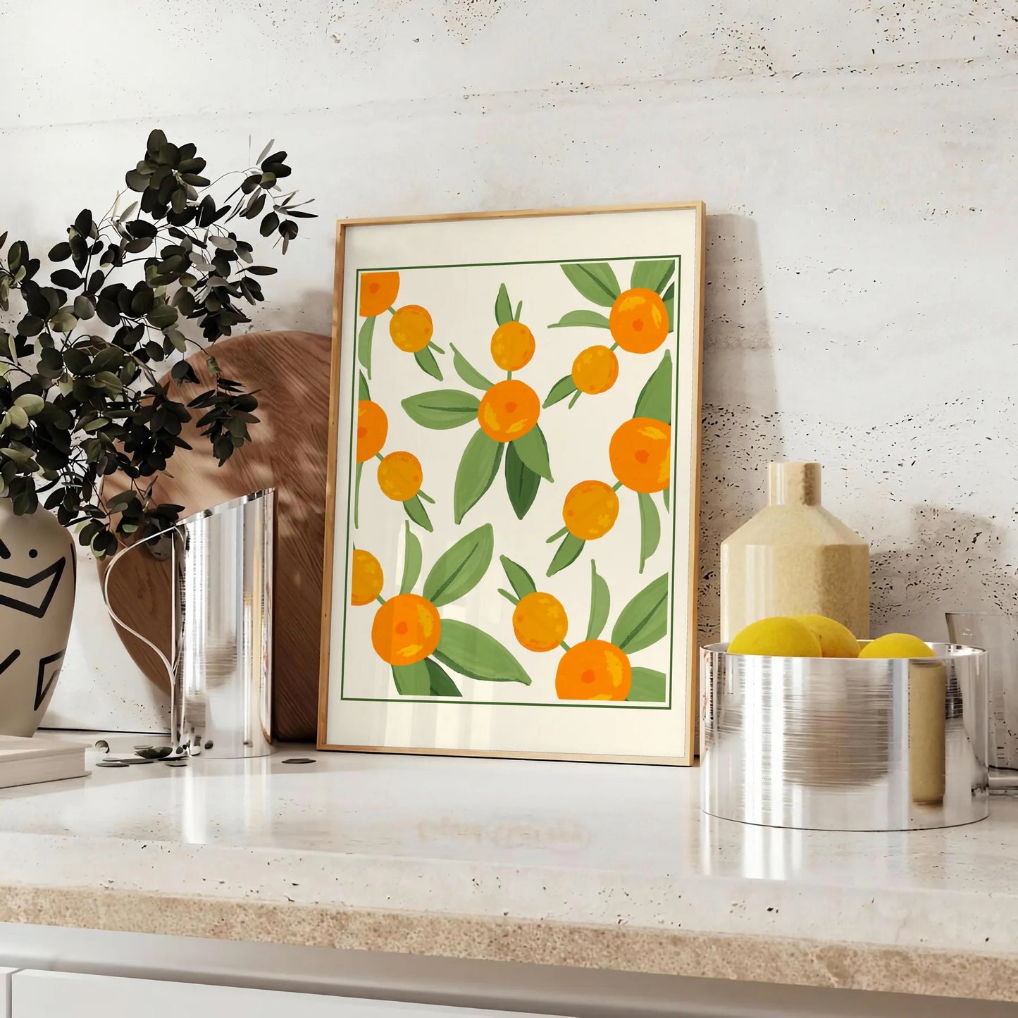 kitchen citrus poster vibrant green white hues stunning wall art fresh touch home decor gift lovers enthusiasts sizes A4 cm A0