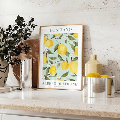 kitchen vibrant Albero di Limone poster stunning artwork lush greens sunny yellows perfect fresh lively atmosphere ideal gift art enthusiasts wall print available variety sizes A4 cm A0