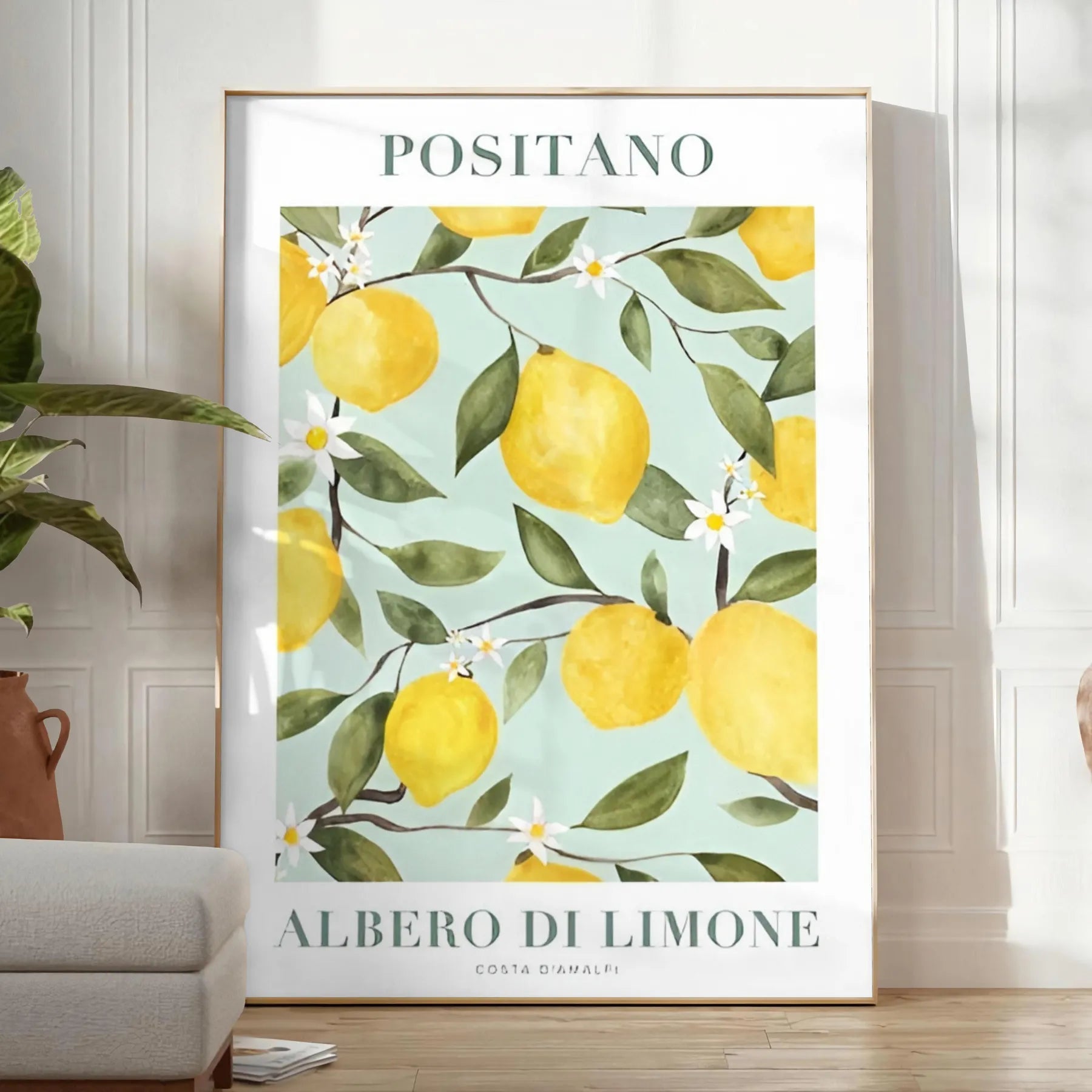 kitchen vibrant Albero di Limone poster stunning artwork lush greens sunny yellows perfect fresh lively atmosphere ideal gift art enthusiasts wall print available variety sizes A4 cm A0