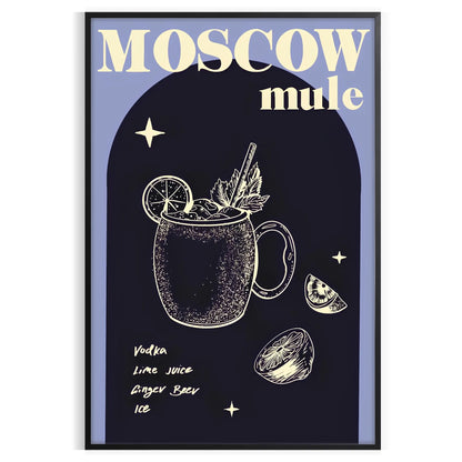 space striking Moscow Mule cocktail poster sleek black vibrant green design stylish wall art perfect enthusiasts unique gift various print sizes A4 cm A0