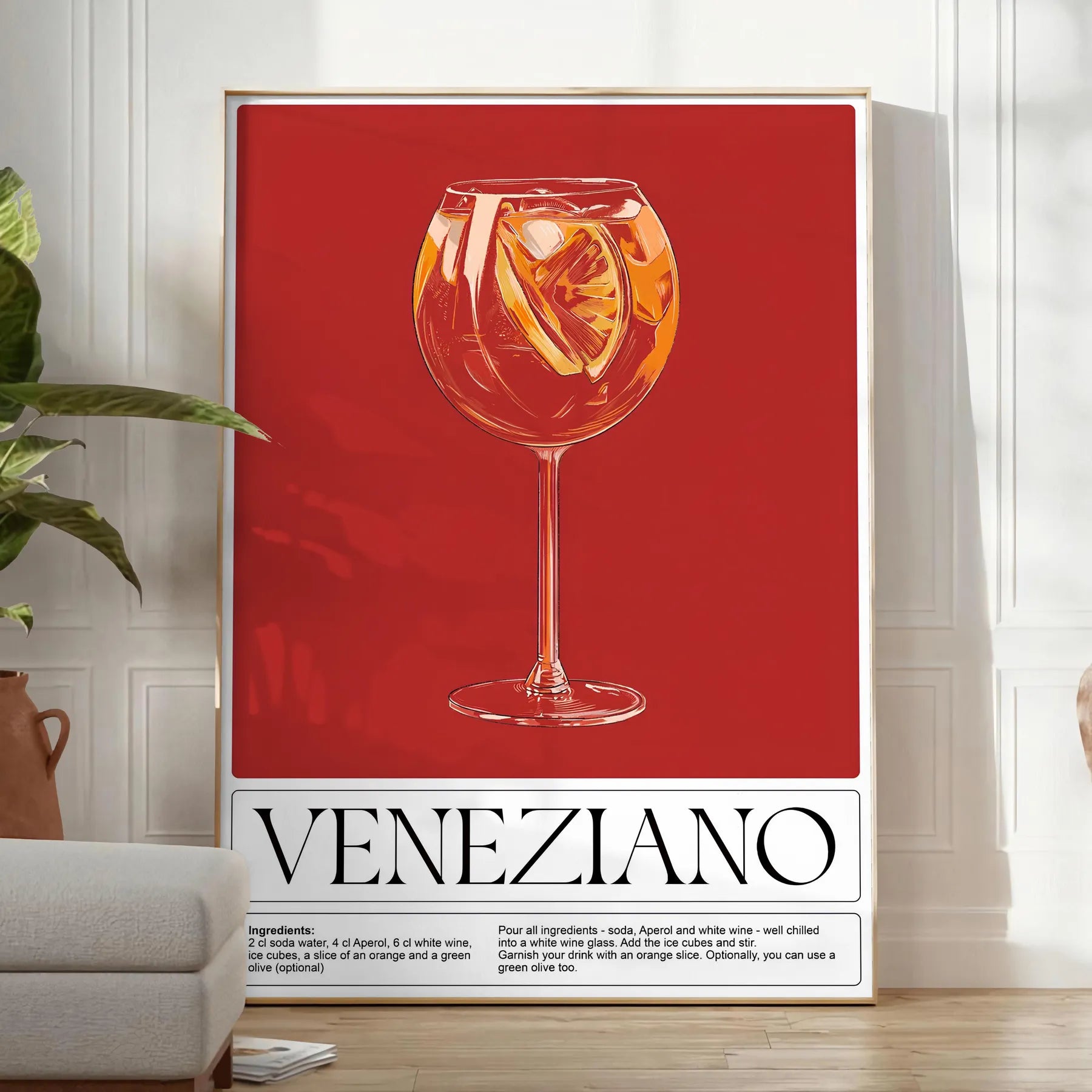space Veneziano Cocktail poster striking black green palette wall art stylish print exceptional gift lovers various sizes A4 cm A0